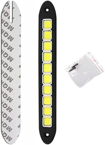 Miniatura 5 de YSY - Tira de luz LED para auto, 2 piezas, flexible, alta potencia, COB, DRL, luces antiniebla, lámpara de conducción, impermeable, blanca, 12V