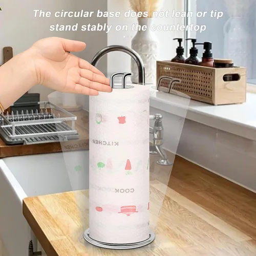 Miniatura 5 de NearMoon Soporte para Toallas de Papel, Dispensador de Soporte para Toallas de Papel Resistente - Todo de Metal, Tamaño Estándar o Jumbo