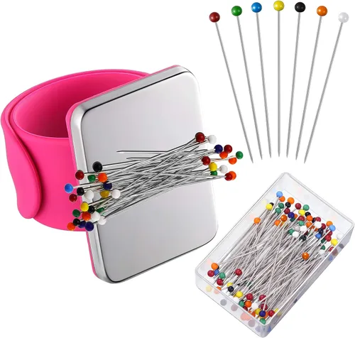 Alfiler magnético de costura de muñeca con 100 piezas de cabeza de bola de 1.5 pulgadas, juego de alfileres de costura magnéticos para muñeca, Rosa