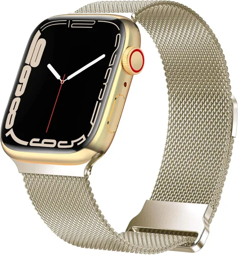 Miniatura 7 de Correa magnética compatible con Apple Watch de 1.496 in 1.575 in 1.614 in 1.654 in 1.732 in 1.772 in 1.811 in 1.929 in, correa milanesa de malla