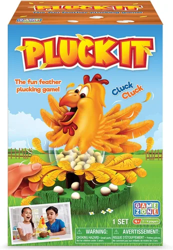 Miniatura 5 de Game Zone Pluck It - Juego interactivo de pollo para 2 a 4 jugadores de 4 años en adelante, desarrolla habilidades de coordinación mano-ojo