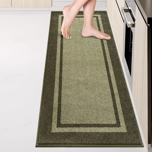 Miniatura 21 de anllugs Alfombras de cocina de 24 x 36 pulgadas, antideslizantes, lavables a máquina, tapetes absorbentes y cómodos para cocina, fregadero, Beige