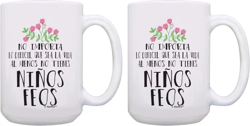 Miniatura 8 de Regalos para mamá papá Al Menos No Tienes Ninos Feos Mamá Hija Papá Hijo Regalos Taza de Café Taza de Té Blanco