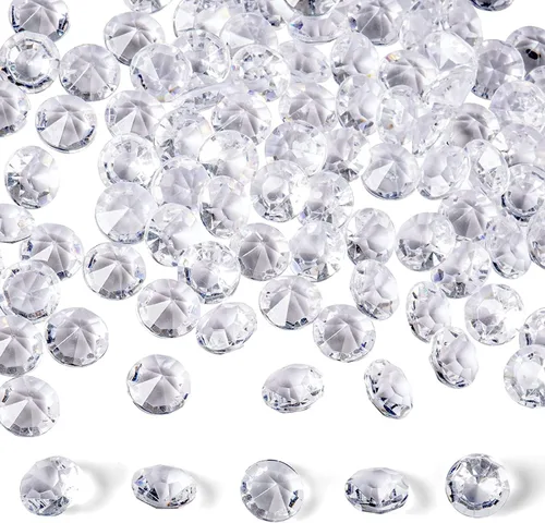 Miniatura 8 de Diamantes acrílicos, 1000 piedras preciosas de cristal transparente de 0.394 pulgadas para decoración de bodas, fiestas, cumpleaños, despedidas