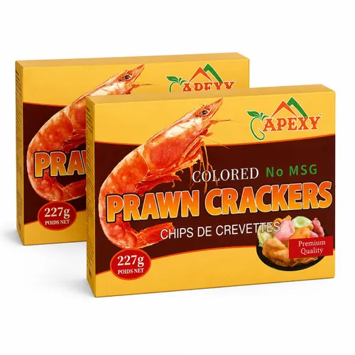 Miniatura 13 de Apexy - Galletas de gambas fritas de camarones crudos, galletas de camarones asiáticos multicolores, refrigerio crujiente de frito a hojaldre