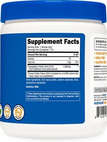 Miniatura 5 de Nutricost CLA (ácido linoleico conjugado) 8 oz (227 g) Polvo - Sin gluten, suplemento CLA sin OMG