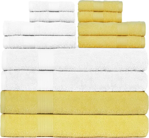 Miniatura 49 de Ample Decor Juego de 12 toallas de baño de 600 GSM, 100% algodón, 4 toallas de baño, 4 toallas de mano, 4 paños de lavado, absorbentes y suaves