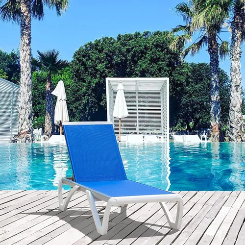 Miniatura 3 de Domi - Tumbona para exteriores, sillón ajustable de aluminio para patio, silla de piscina de plástico para terraza, césped, patio trasero