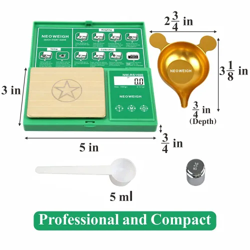 Miniatura 5 de Báscula de recarga, báscula de polvo para recargar, 1500 granos x 0.1 gn, báscula digital de polvo, 3.53 oz por 0.00 oz, bandeja de metal, cuchara