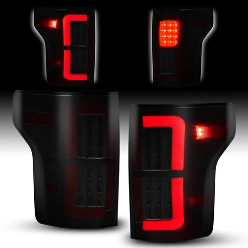 AUTOONE Conjunto de luces traseras LED, carcasa negra, lente ahumada, reemplazo de lámparas traseras para Ford F150 F-150, lado del conductor y del