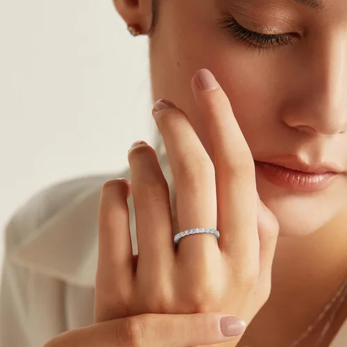 Miniatura 3 de OLIVIASO Anillos de plata de ley 925 para mujer, anillos de boda apilables para mujer, anillos de eternidad para mujer, anillos de promesa
