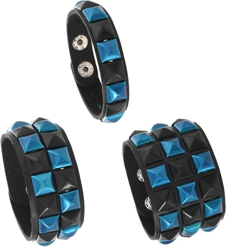 Miniatura 11 de 3 pulseras punk, pulseras de cuero con tachuelas, pulsera emo, pulseras góticas ajustables para hombres y mujeres