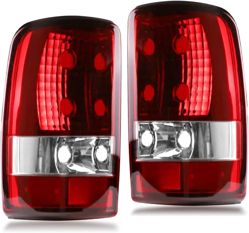 Luz Trasera Compatible con 2000-2006 Chevy Suburban 1500 2500 Tahoe GMC Yukon XL Denali Lado del Conductor y Pasajero Luces Traseras Roja
