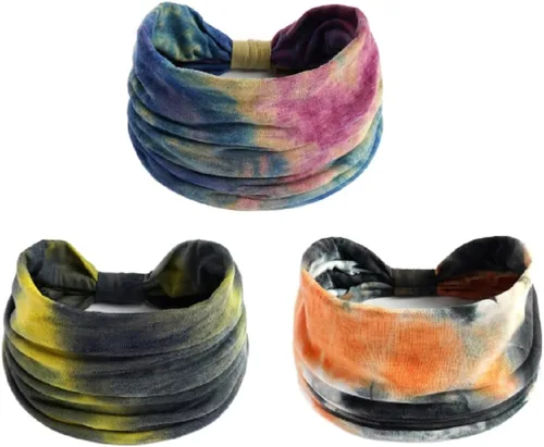 Miniatura 86 de K-Elewon Paquete de 3 diademas elásticas anchas para mujer, bandas para el cabello para yoga, deportes