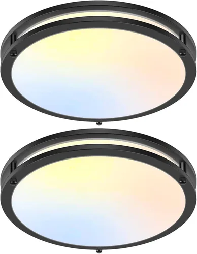 Miniatura 9 de Luces de Techo LED de 12 Pulgadas 36W, 2700K/3000K/4000K/5000K/6500K Ajustables de Montaje Empotrado, 3200LM Súper Brillantes Regulables Accesorio
