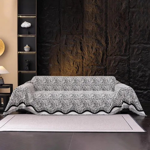 Miniatura 34 de ROOMLIFE Manta Funda Azteca Bohemia para Sofá, Decoración del Hogar Estilo Granja, Fundas de Sofá para Loveseat, Sofás de 2/3 Cojines, Apta