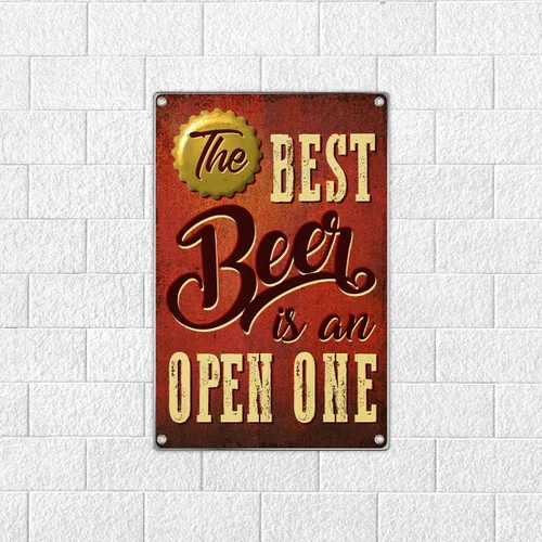 Miniatura 7 de The Best Beer Is An Open One - Letrero de metal para decoración de pared, retro, bar, pub, cocina, hombre, cueva, 8 x 12 pulgadas, arte de aluminio