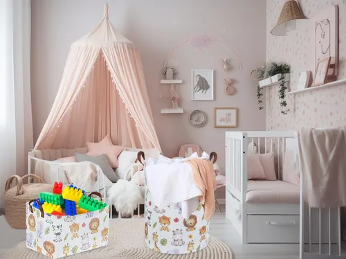 Miniatura 4 de Cesta de Ropa Sucia para Niños, Canasta de Ropa de Bebé Cestas de Almacenamiento de Animales para Decoración de Habitación de Niños, Cesta de Bonito