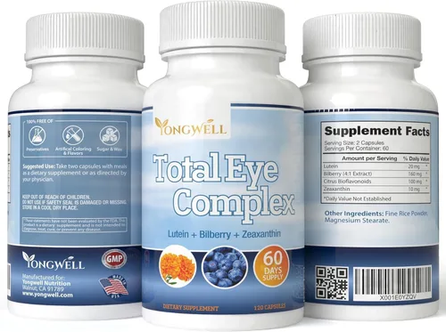 Miniatura 2 de Complejo ocular total con luteína, arándano y zeaxantina - Apoya la salud ocular y la agudeza visual (120 cápsulas) - 2 botellas