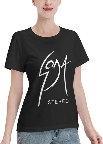 Miniatura 2 de Soda Stereo Logo T Shirt Womens Summer Tee Casual Short Sleeve Tshirt
