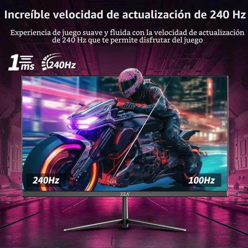 Miniatura 5 de ZZA Monitor curvo para juegos de 24.5 pulgadas, 240Hz 144Hz FHD(1920 * 1080P) pantalla VA, monitor de computadora, compatible con Freesync, 120%