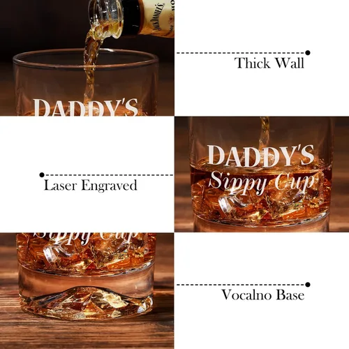 Miniatura 4 de PONPUR Regalos para papá, hombres, Navidad, vaso de whisky para papá, divertido regalo de cumpleaños para papá, ideas de regalos de hija, hijo