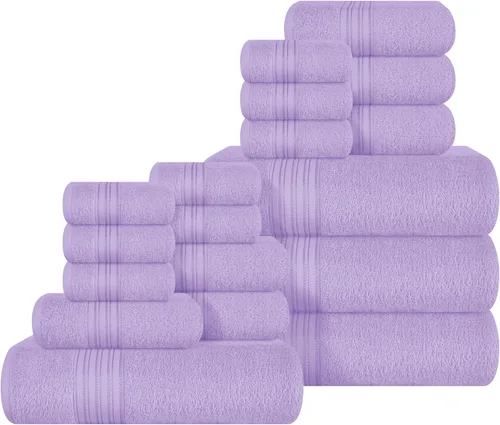 Miniatura 26 de BOUTIQUO Juego de 2 toallas de baño 100% algodón de 28 x 55 pulgadas, toallas de baño grandes ecológicas, compactas, de secado rápido, ligeras, Rosa