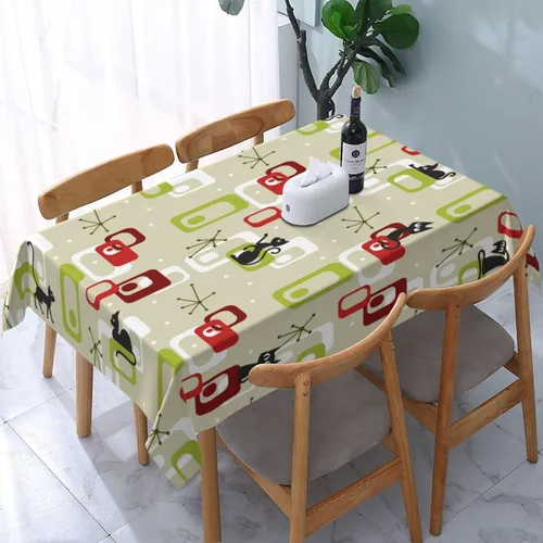 Miniatura 25 de Mantel decorativo con patrón azteca, estilo nativo étnico, bohemio, geométrico, verde, para cocina, banquete de fiesta y vacaciones, color negro