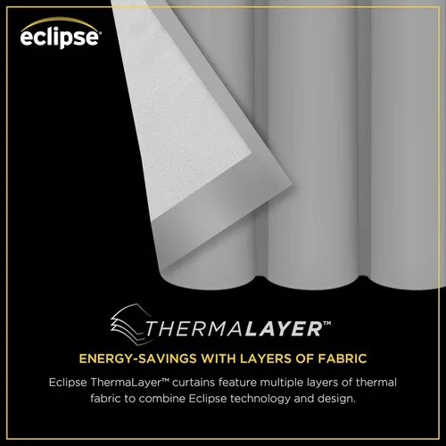 Miniatura 6 de Eclipse Décor Quinn - Cortina opaca 100 % sólida, con textura, absolutamente cero para privacidad, perfecta como cortinas de sala de estar