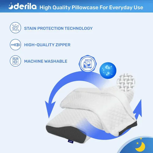 Miniatura 2 de Derila Funda de almohada Diseñada para mantener tu almohada de espuma viscoelástica cubierta y protegida con esta funda de almohada blanca nítida