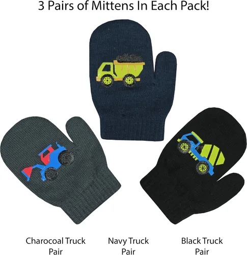 Miniatura 2 de N'Ice Caps 3 pares de guantes elásticos mágicos para niños y niñas pequeños