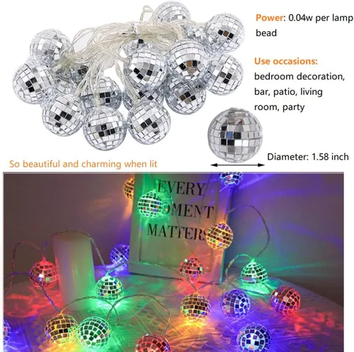 Miniatura 3 de Decoración de bola de discoteca para jardín, patio, decoración al aire libre, bolas de discoteca USB, difusor de bola de discoteca, lindo cambio