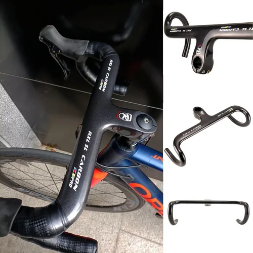 Miniatura 6 de Manillares de fibra de carbono para bicicleta de carretera, manillares integrados completos para bicicleta de carretera, barras aerodinámicas