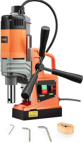 Miniatura 10 de VEVOR Prensa de Taladro Magnético, 1300W 3.99 cm de Diámetro de Taladro, Taladro Magnético Portátil de 2922 lbf de Potencia, 810 RPM, Máquina