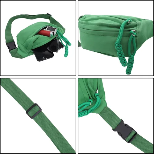 Miniatura 6 de Riñonera de mezclilla de moda, riñonera casual para viajes deportivos para niñas y niños, Verde, Talla única