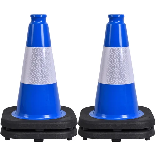 Miniatura 19 de OrangeStar Conos de Tráfico de 36" Paquete de 6 Conos de Seguridad Azules con Collares Reflectantes, Base de Servicio Pesado para Construcción
