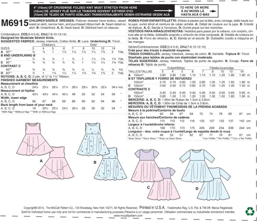 Miniatura 2 de McCall Pattern Company M6915 Vestidos para niños/niñas, talla CHJ, verde