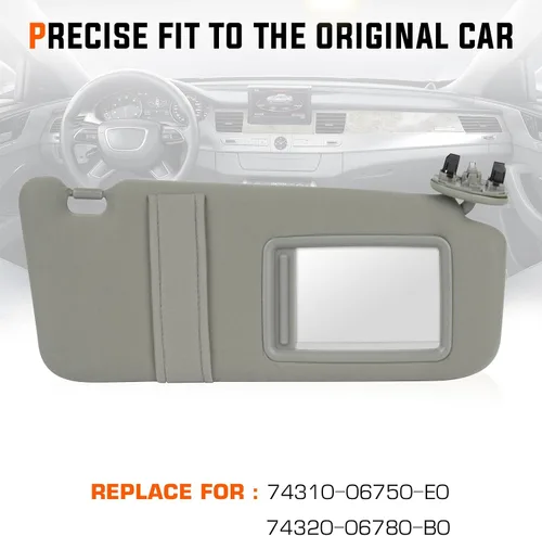 Miniatura 2 de Youxmoto - Viseras solares para lado izquierdo del conductor y lado derecho del pasajero para Toyota Camry 2007 2008 2009 2010 2011 sin techo