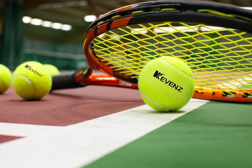 Miniatura 5 de KEVENZ Paquete de 12 pelotas de tenis de entrenamiento de presión estándar, altamente elásticas, más duraderas, buenas para entrenamiento