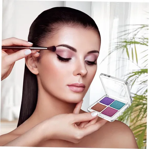 Miniatura 3 de Beaupretty 4 piezas vacía sombra de ojos paleta 4 rejillas sombra de ojos lápiz labial caja de almacenamiento transparente maquillaje DIY cosméticos