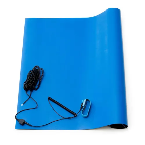 Miniatura 3 de Bertech ESD - Juego de tapete de soldadura con correa para muñeca y cable de conexión a tierra, 16 pulgadas de ancho x 24 pulgadas de largo x 0.06