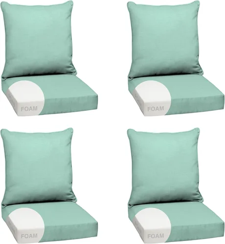 Miniatura 110 de Arden Outdoor Deep Seat Cushion Set, 24 x 24 pulgadas, Cojín para exteriores resistente al clima, a la lluvia y a la decoloración para silla, sofá