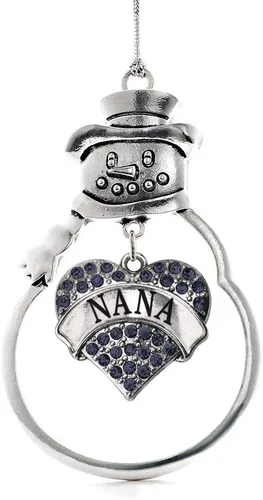 Miniatura 78 de Inspired Silver - Fuerza Aérea - Adorno de Navidad plateado - Adorno de árbol de Navidad con colgante de corazón azul con circonita cúbica