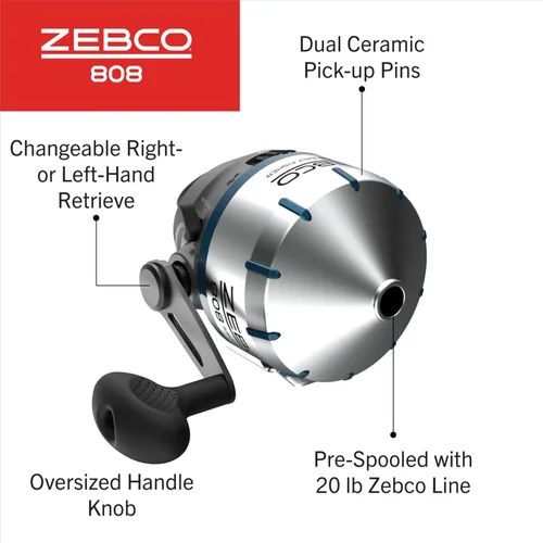 Miniatura 3 de Zebco 808 - Combo de carrete Spincast de agua salada y caña de pescar, varilla de vidrio Z duradera de 7 pies 0 pulgadas, mango de EVA extendido