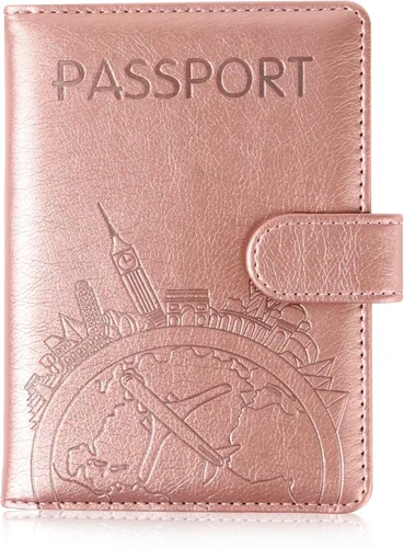 Miniatura 10 de Funda para pasaporte, cartera de viaje con bloqueo RFID, carteras para pasaporte, organización de pasaporte familiar, funda personalizada