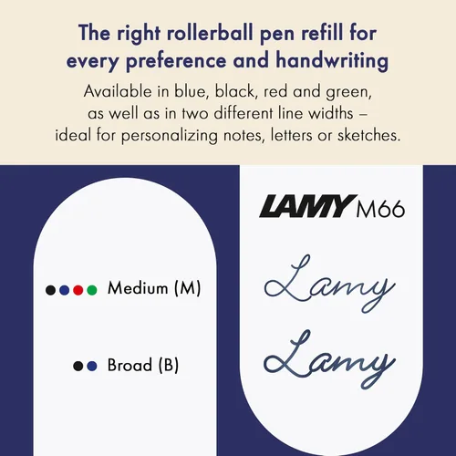 Miniatura 3 de Lamy Paquete de 3 recambios de metal M66 con gran capacidad - Recambio original para todos los bolígrafos rollerball sin tapa - A prueba de Azul en M