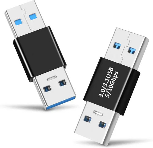 Paquete de 2 adaptadores USB 3.0/3.1 macho a macho y adaptador OTG 3.0 USB A a A, extensión o expansión