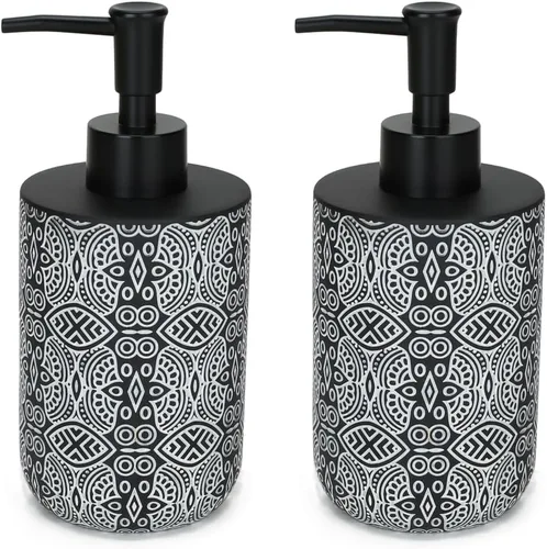 Miniatura 8 de 1 dispensador de jabón de manos, dispensador de jabón líquido de resina texturizada de arenisca para encimera de baño, dispensador de jabón