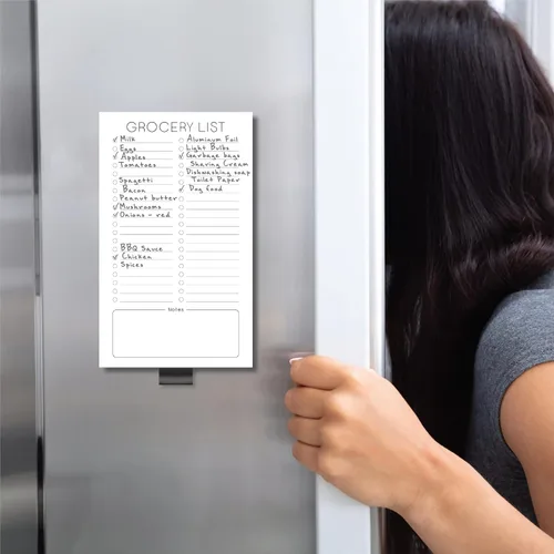 Miniatura 5 de Evercio Lista de comestibles Bloc de notas magnético para refrigerador Para listas de compras, bloc de notas minimalista para refrigerador