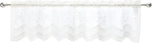 Commonwealth Home Fashions Mona Lisa - Cenefa de encaje festoneado jacquard, 56 x 15 cáscara de huevo